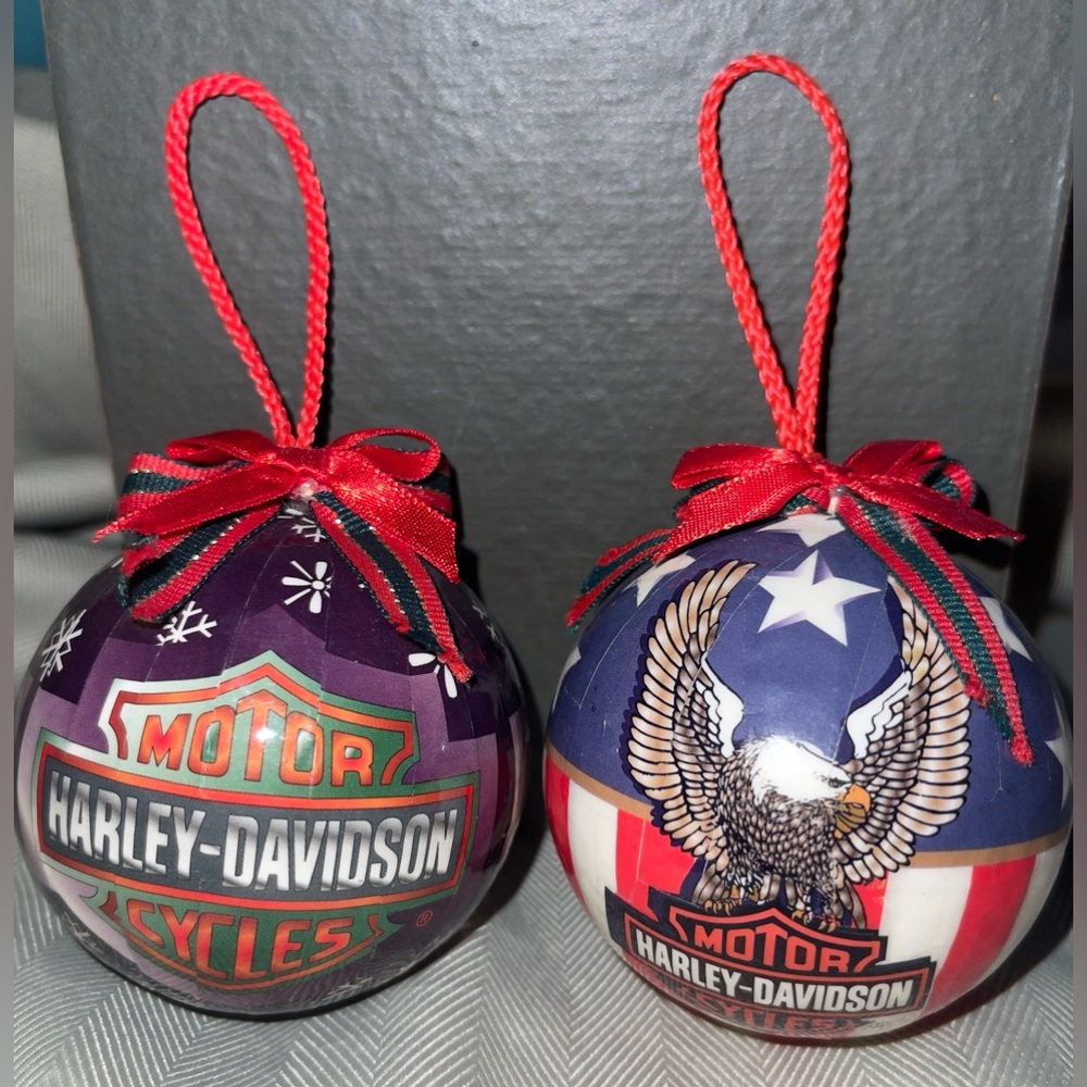 VTG Harley-Davidson Ornaments Set of 2 No Box
